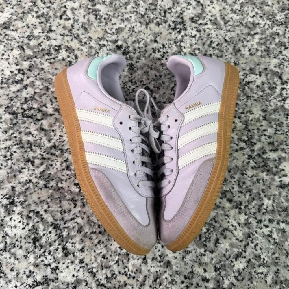 Adidas Samba OG Aqua Purple Sneaker Shoe W5 IH2872 - Picture 2 of 7